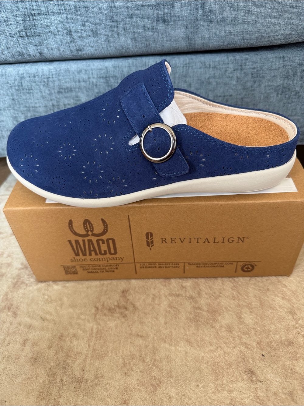 REVITALIGN Women's Siesta Eclipse Navy Slip-On Mule with Decorative Ring 11W
